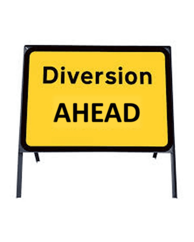 Diversion Road Signs (750mm) - KDM Hire