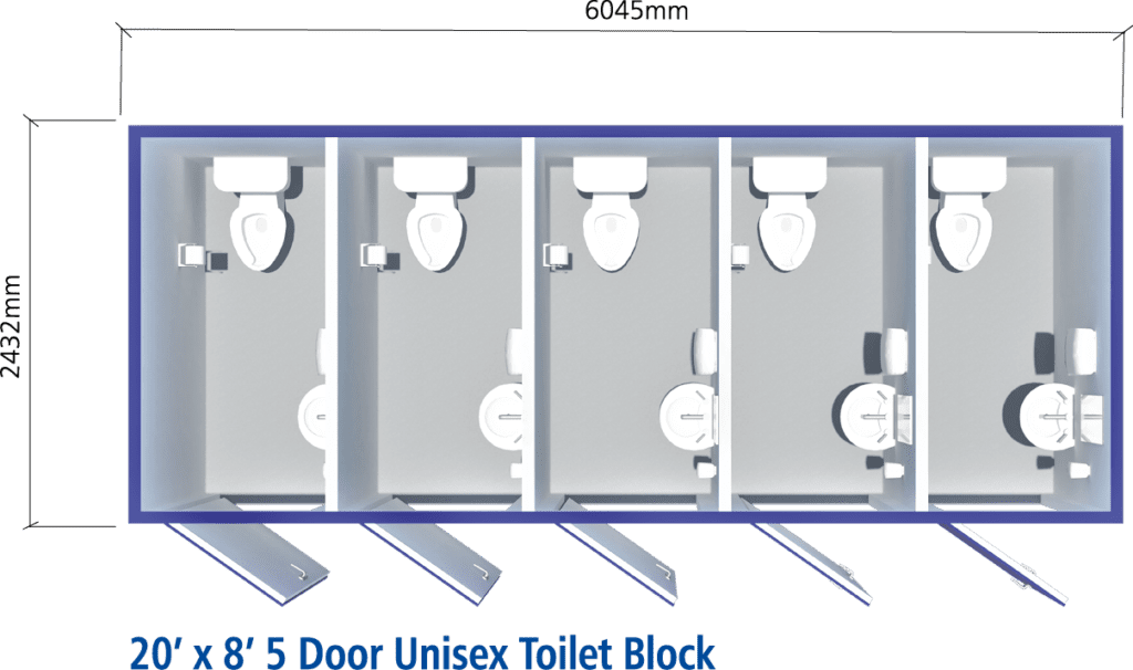 Mains Toilet Cabins - KDM Hire